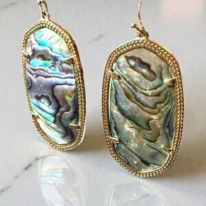 Kendra Scott Elle Drop Earrings in 14k Gold-Plated Brass and Abalone Shell